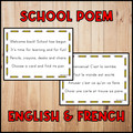 Back to School Poem and Pocket Chart Activities | French Version Included! 