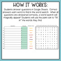Self-Grading Self-Checking Word Search Template for Google Sheets - Fall - 10 Questions