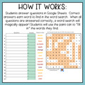Self-Grading Self-Checking Word Search Template for Google Sheets - Fall - 16 Questions
