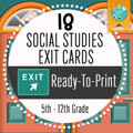 Geography Social Studies 29 Exit Cards for Daily Evaluation