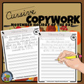 November Copywork Printables - Cursive