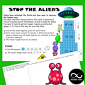 Perfect Squares and Square Roots Math Challenge STOP THE ALIENS Print & Digital