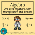 One-Step Equations  - Multiplication and Division - Digital Lesson
