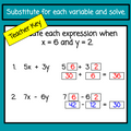 Evaluating Algebraic Expressions - Digital Lesson