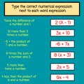 Writing Algebraic Expressions - Lesson