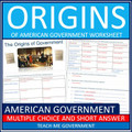 Origins of American Government Worksheet and Google Slides