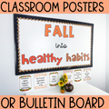 Autumn Health Theme Bulletin Board | Fall Into Healthy Habits