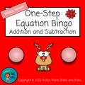 Christmas One-Step Equation Bingo - Add and Subtract - Digital and Printable