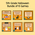 5th Grade Halloween Bundle - 6 different Games