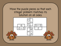 Thanksgiving Adding and Subtracting Integers Puzzle