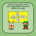 Christmas Puzzle Adding and Subtracting Integers - Digital