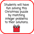 Christmas Puzzle Adding and Subtracting Integers - Digital