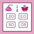 Valentine's Fractions Decimals Percentages Conversion Game