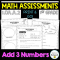 1st Grade 1.OA.2 Math Word Problems Add 3 Numbers Assessment 1.OA.A.2