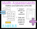 2nd Grade Math Addition and Subtraction Within 100 Assessment 2.NBT.B.5