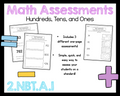 2nd Grade Math Hundreds Tens Ones Place Value Assessment 2.NBT.A.1