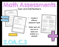 2nd Grade Math Even and Odd Numbers Assessment 2.OA.C.3