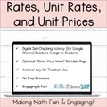 Rate, Unit Rate, and Unit Price Digital Self-Checking Activity