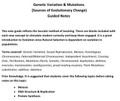 Genetic Variation & Mutations  (Sources of Evolutionary Change) Guided Notes