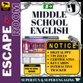 English - Middle School  Escape Room 