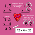 Valentine's Day Multiplying Decimals - Digital and Printable
