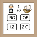 Thanksgiving Fractions-Decimals-Percentages-Conversion Slide Game