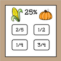 Thanksgiving Fractions-Decimals-Percentages-Conversion Slide Game