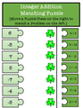 St. Patrick's Day Integer Addition and Subtraction Matching Puzzle Pieces - St. Patrick's Day