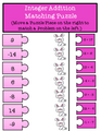 Easter Integer Addition and Subtraction Matching Puzzle Pieces