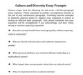 Culture, Diversity, Equality, Prejudice, and Tolerance - Supplemental Prompts