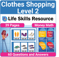 Functional Money Math Life Skills Worksheets - Level 2 Clothes Shopping