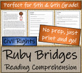 Ruby Bridges Close Reading Activity | 5th Grade & 6th Grade