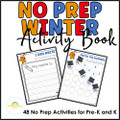 Winter No Prep Math and Literacy Activity Book | Color Version