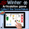 Winter Articulation Game:  Collect the Snowflakes - early developing sounds BOOM Card™