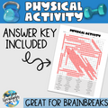 Physical Activity Word Search Puzzle