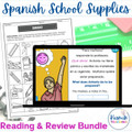 Spanish School Supplies Vocabulary Reading and Review