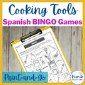 Spanish Cooking Vocabulary BINGO Activity