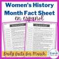 Daily Women's History Month Facts for Spanish Class