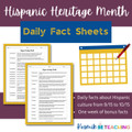 Daily Hispanic Heritage Month Facts for Spanish or Social Studies