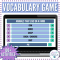 5 Things Game - 100+ Vocabulary Theme Prompts for ELL ESL Newcomers