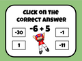 Super Bowl/Football Integer Slide Game Super Bowl/Football Integer Slide Game