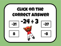 Super Bowl/Football Integer Slide Game Super Bowl/Football Integer Slide Game