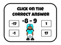 Super Bowl/Football Integer Slide Game - Google Slides & Power Point