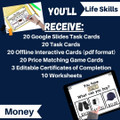 Counting Money: Clothing Store Life Work Skills PLUS Task Cards & Worksheets L2