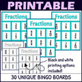 Fractions Activity 1/2s to 1/12s - Bingo Game - Fraction Symbols