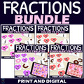 Valentines Day Common Fractions Activity BUNDLE - Matching Games