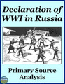 The Declaration of World War 1 in Russia Primary Source Analysis