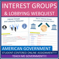 Interest Groups & Lobbying American Government Webquest Worksheet or Google