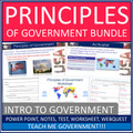 Principles of American Government Power Point, Worksheet, Webquest, Test, Bundle