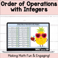 Order of Operations with Integers Self-Checking Digital Activity